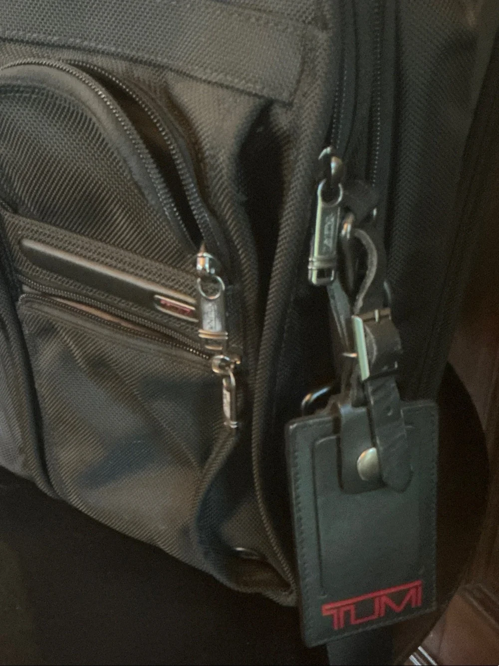 Tumi Black Nylon Laptop Briefcase with Multiple Front Pockets